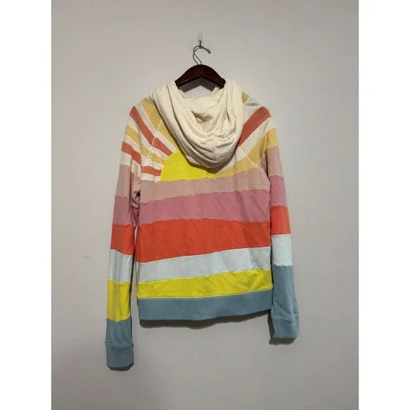 Faherty Soleil Sunray Hoodie Womens Medium Sunrise Cotton Pullover Sweatshirt - Picture 4 of 8